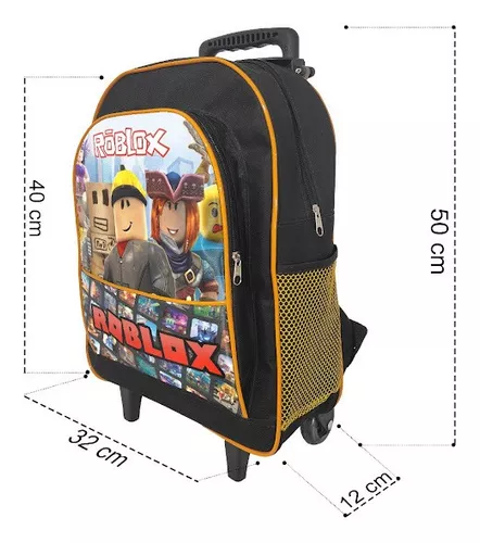 Mochila Roblox De Rodinhas Escolar Cor Preto Desenho do tecido roblox no  Shoptime