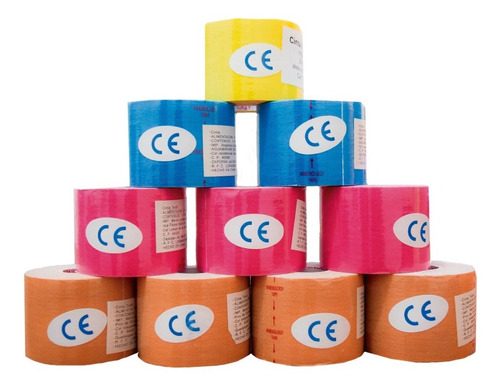 Imagen 1 de 9 de Set 5 Pzas Cintas Kinesiológicas 5cmx5m Kinesiotape Vendaje