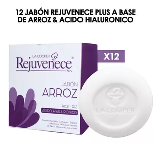 12 Jabón Rejuvenece Plus A Base De Arroz & Acido Hialuronico