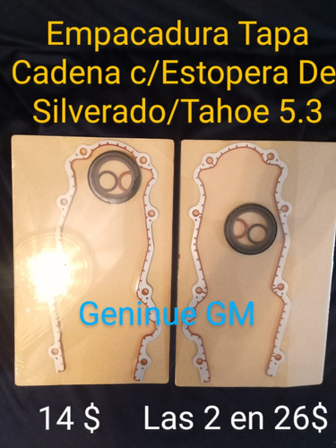 Empacadura Motor Tapa Cadena C/estopera Silverado/tahoe 5.3 