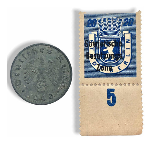 Antigua Mineda Alemana 10 Pfennig 1940 A + Raro Timbre