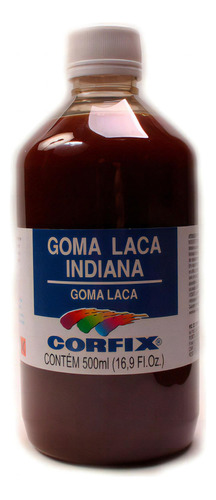 Goma Laca Indiana Corfix 500ml Acabamento Brilhante Cor Marrom