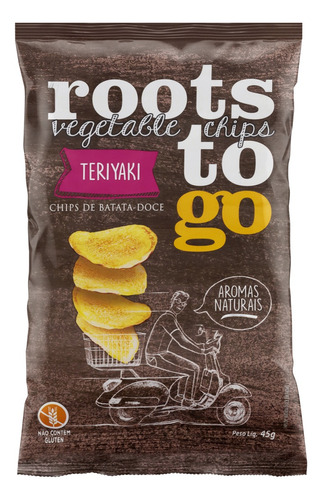 Chips de Batata-Doce Roots To Go teriyaki sem glúten 45 g