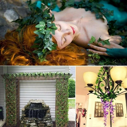 Hojas De Hiedra Artificial Plantas Falsas Decor De Vid 24pzs