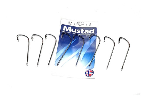 Anzuelos Mustad 5/0 Pata Larga 92611 - 8 Unidades. Mariano Pesca