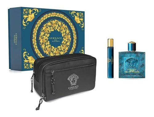 Set Perfume Importado Versace Eros Edt 100ml 3 Pzas Original