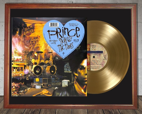 Prince Sign O The Times Tapa Lp Y Disco Oro Enmarcado