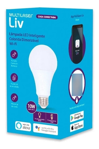 Smart Lâmpada Led Rgb Bulbo Inteligente Wifi 10w Aplicativo