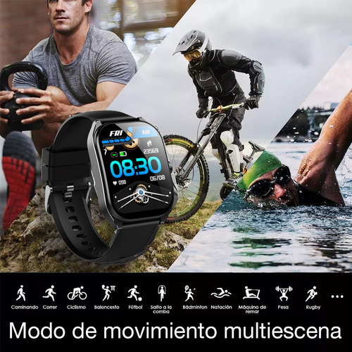 Aolon Smartwatch Reloj Inteligente Curva 2.01'' Bluetooth Llamada Ip68 Pantalla Diy Deportivo Para Hombre Y Mujer