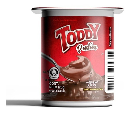 Imagen 1 de 2 de Toddy Pudín De Chocolate 125g 3unds Mojitos Bodegón 
