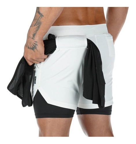 Pantalones Cortos Hombre Deporte Al Aire Libre Doble Capa
