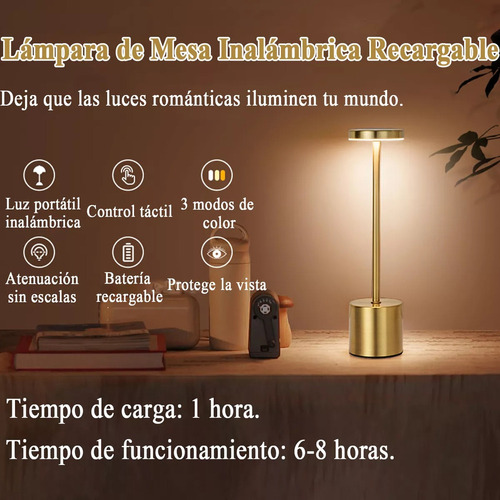 Lámpara De Mesa Con Touch Recargable Usb Led Decorativas