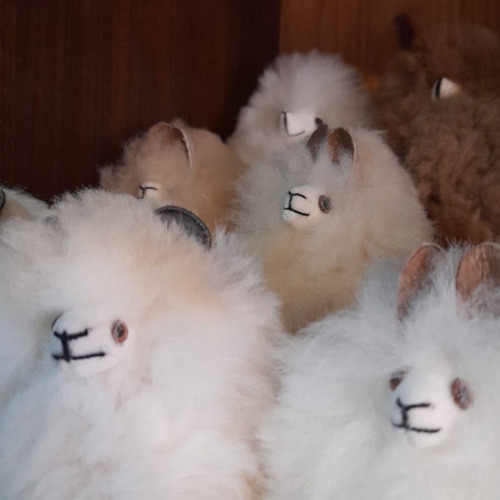 Suave Peluche Alpaca Pelo Natural Regalo Típico Norteño Blanca / Marrón / Gris