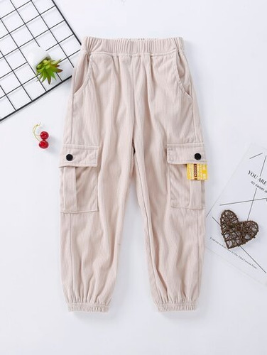 Pantalon Niño Jogger Cargo Beige Shein