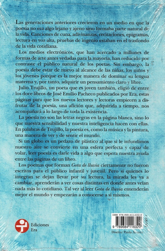 Gota De Lluvia Y Otros Poemas De Jose Emilio Pacheco Para Ni
