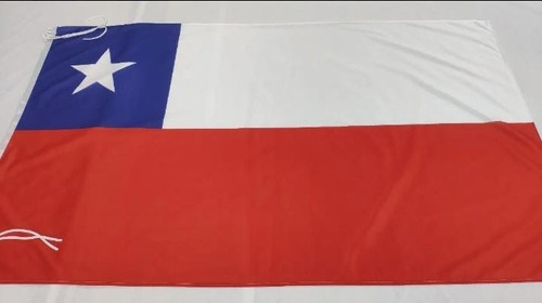 Imagen 1 de 2 de Bandera Chile 60 X 90cm Con Tiras Dobles