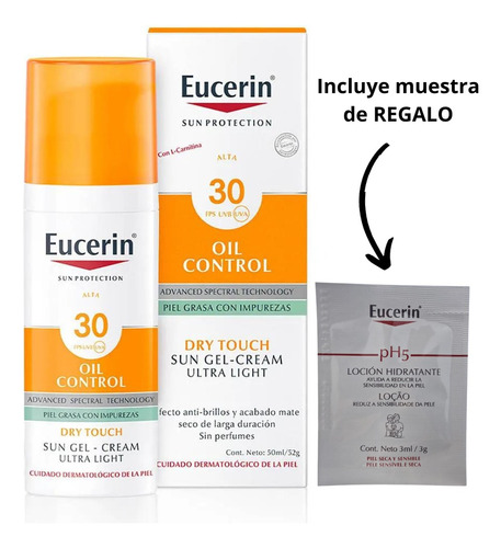 Eucerin Oil Control Fps30 Toque Seco X50ml + Muestra Regalo