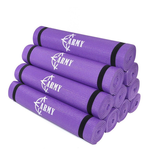 Pack 10 Colchoneta Mat Yoga Fitness Premium 6mm Army