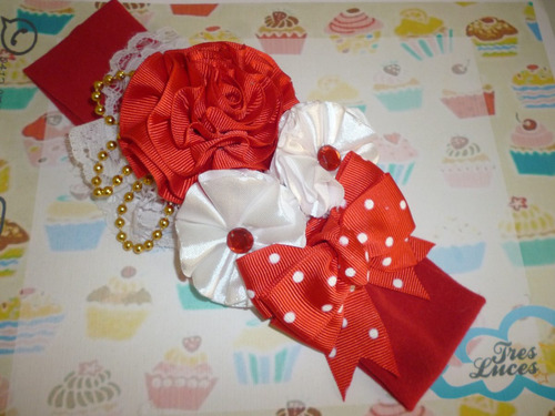 Cintillo Bandana Tocado Flor De Tela Y Mariposa Para Niñas