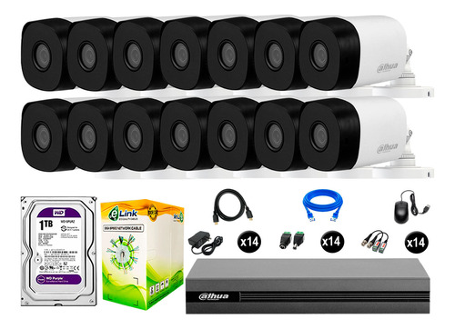 Cámaras De Seguridad Dahua Exterior Kit 14 Full Hd 1080p 1tb