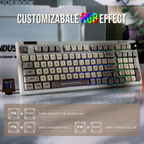 Teclado Mecánico Epomaker Rt100 Retro, Bt 5.0 / Usb-c