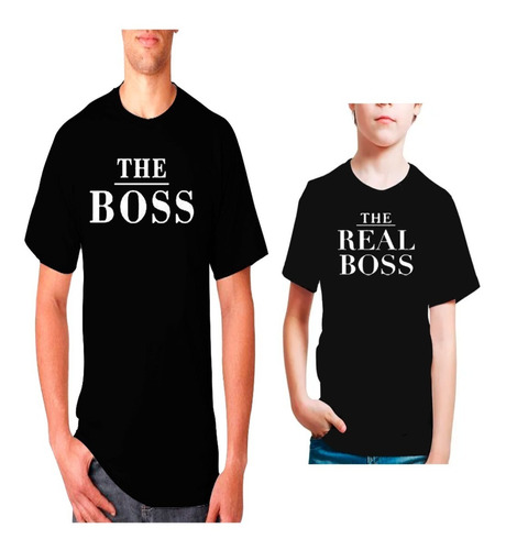 Par De Poleras Regalo Papa/hijo The Boss The Real Boss