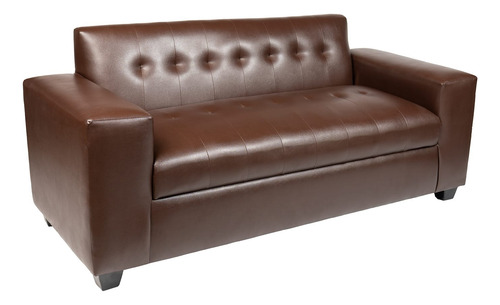 Sofa Dos Cuerpos Ecocuero Chocolate