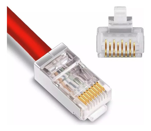 Conector De Red Categoría 5 Y 5e Fichas Rj45 Paquete X 100