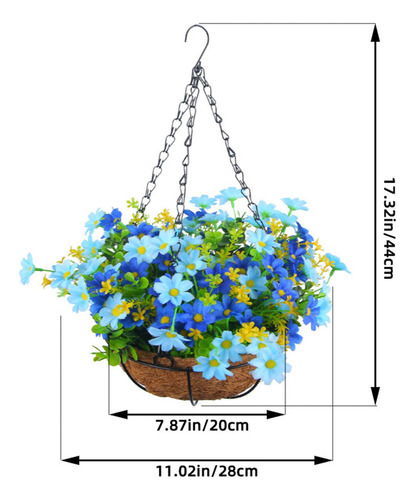 Cesta Colgante De Flores De Margaritas Artificiales, Planta