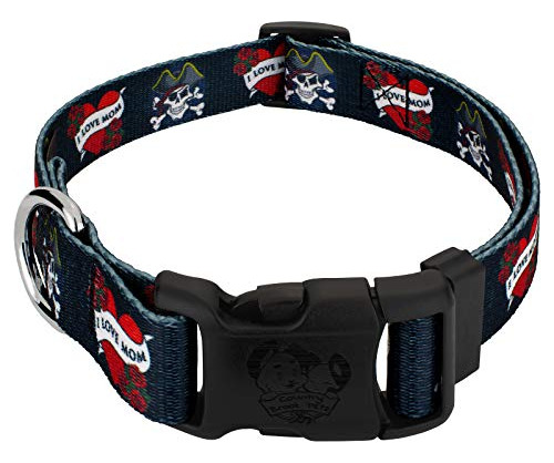 País Brook Diseño - Collar De Perro I Love Mom Deluxe (5-8 P