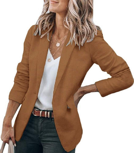 Saco Blazer Mujer Casual De Manga Larga Oficina Slim Traje