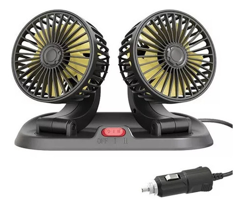 Ventilador De Escritorio For Coche, Doble Cabezal De 12v