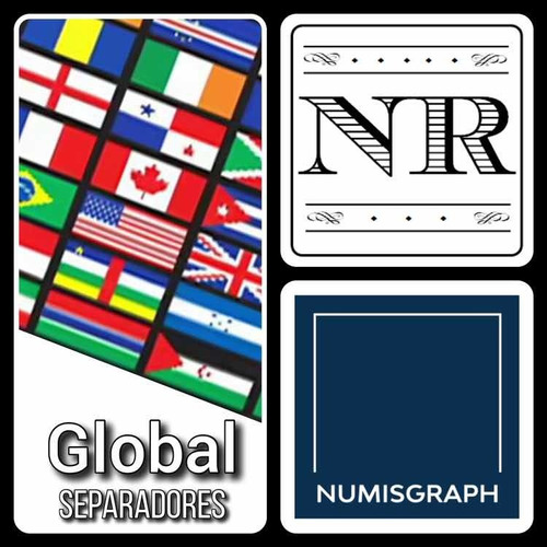 Separadores - Bandera + Pais - 5 X 5 - Numisgraph - Global