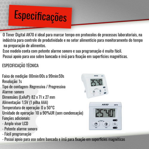 Timer Temporizador Contador Digital Progressivo Regressivo