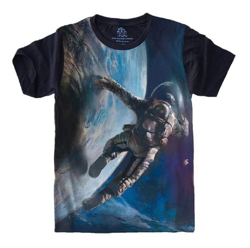 Camisa, Camiseta Universo Astronauta Planeta Terra Premium