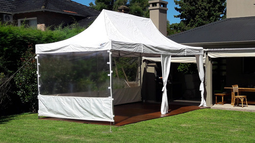 Gazebo + Piso +living + Estufa Alquiler Promo Otoño Invierno Blanco