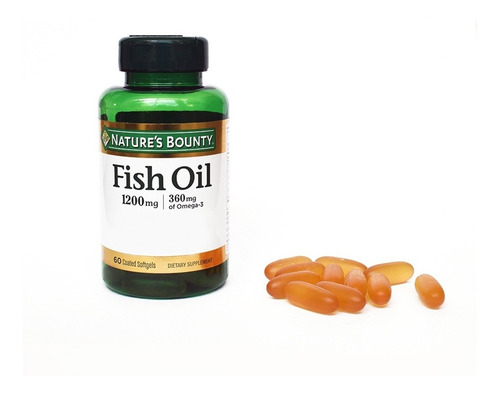 Suplemento en cápsulas Nature's Bounty Fish Oil omega 3 en pote 60 un