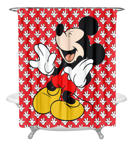 Cortinas De Ducha Divertidas De Mickey Y Minnie Mouse Con 12