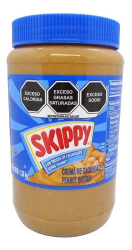 Crema De Cacahuate Con Trozos De Cacahuate Skippy 1.36 Kg Untable