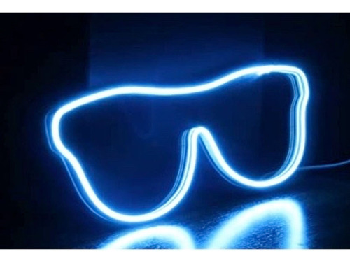 Letrero Led Neon En Acrilico De 3 Mm 40*41cm Lentes Azul