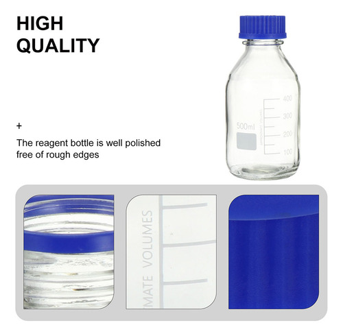 Botella De Reactivo De Vidrio De 500 Ml, Botella Química De