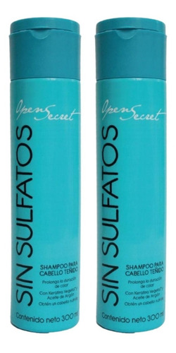 2 Pz Shampoo Sin Sulfatos Cabello Teñido 300ml  Open Secret