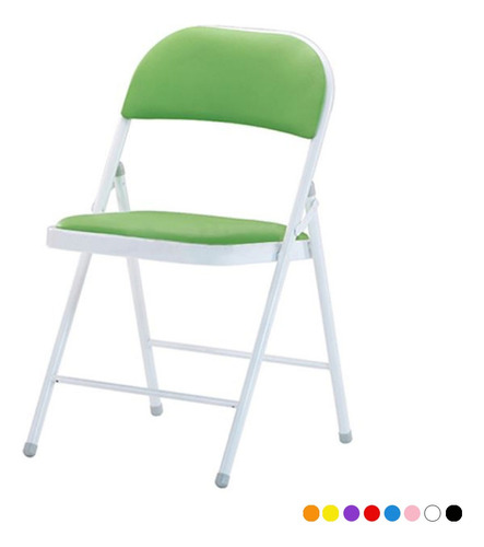Silla Plegable Acojinada Para Oficina Home Office Extriores Color Verde Material del tapizado Cuero sintético
