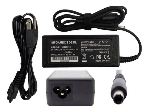 Cargador Para Hp 18.5v 3.5a Pin Cent. Ru463ea Dv6-1124ca
