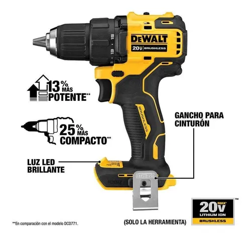 Taladro Rotación Atomic 20v Dewalt Dcd708d2-b2