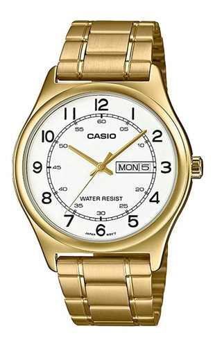 Reloj Casio Mtp-v006g-7b Circuit Color De La Correa Dorado