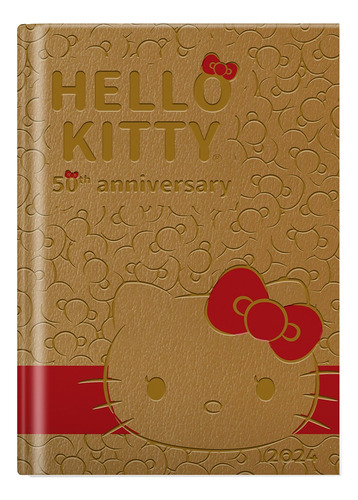 Agenda Diaria 2024 Premium Hello Kitty 14 X 20 Cm Danpex Portada Mostaza
