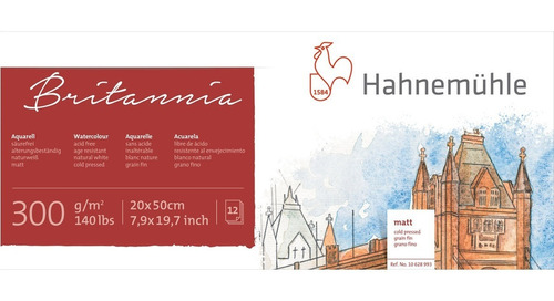 Hahnemuhle Britannia Block Panoramico 300g 20x50 12h