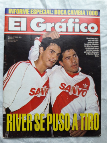 Revista El Grafico N° 3838 Año 1993 River A Dos Puntos Velez