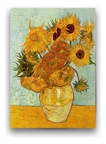 Póster Papel Fotográfico Flores Girasol Van Gogh Sala 60x80